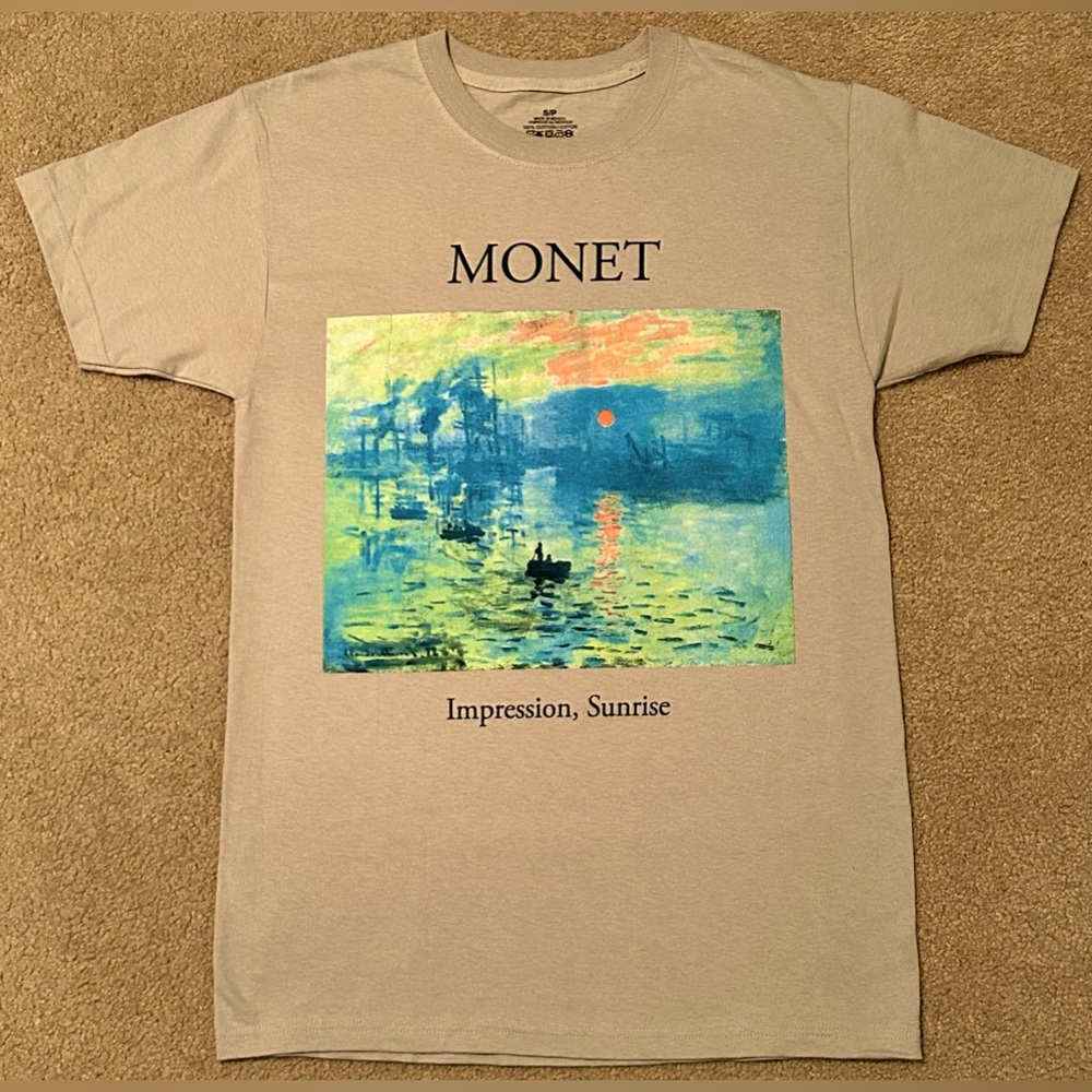 Monet Impression, Sunrise Print T-Shirt - Size Adult Small